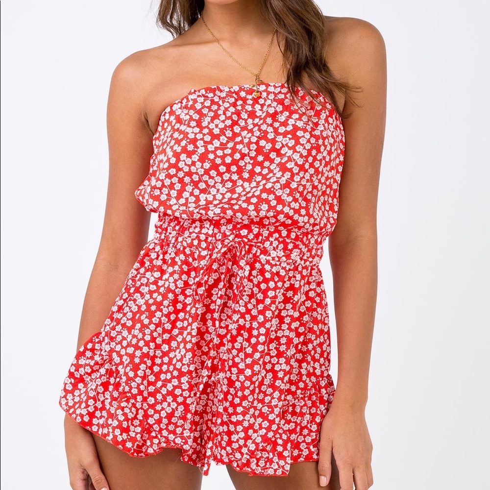 Red Princess Polly Romper